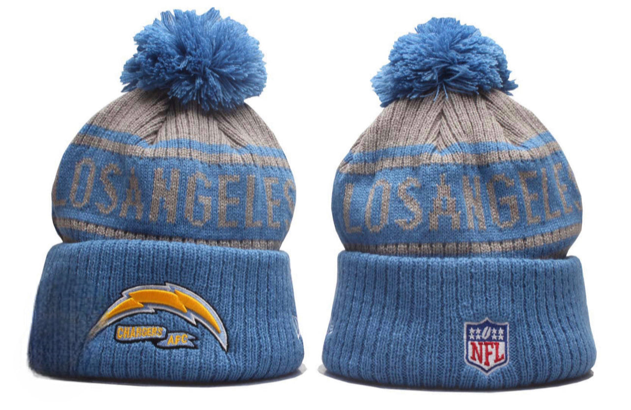 Los Angeles LAC Men's Cuffed Knit Hat with Pom Yellow/Blue - OSFA