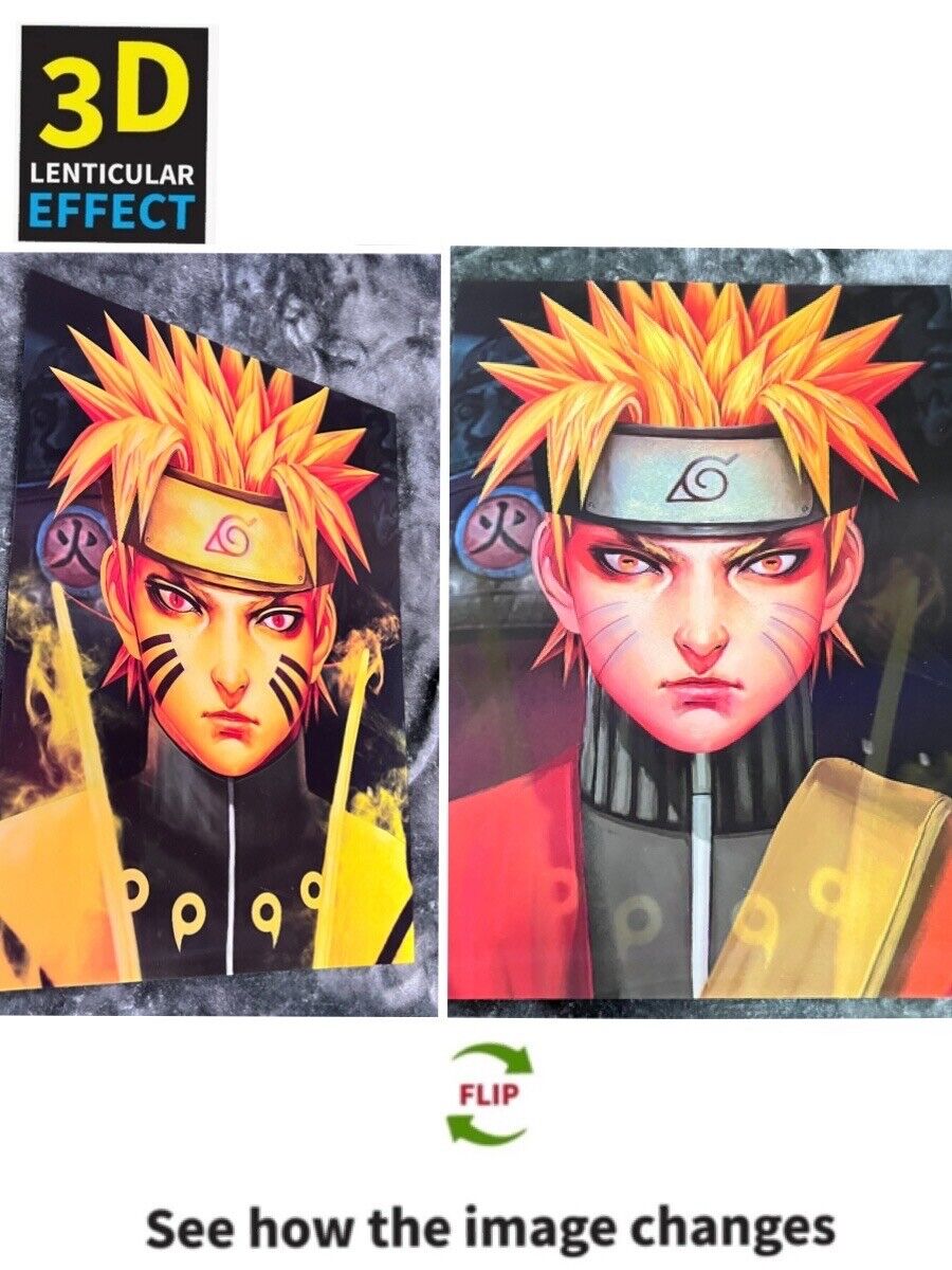 Naruto Poster 3D Effect, 2 images in one, 3D Lenticular Effect – POPS A  JACKSON STOREFRONT