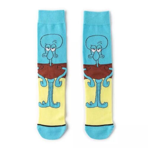 Cartoon Socks, Squidward Fun Novelty Mens Crew Character Socks
