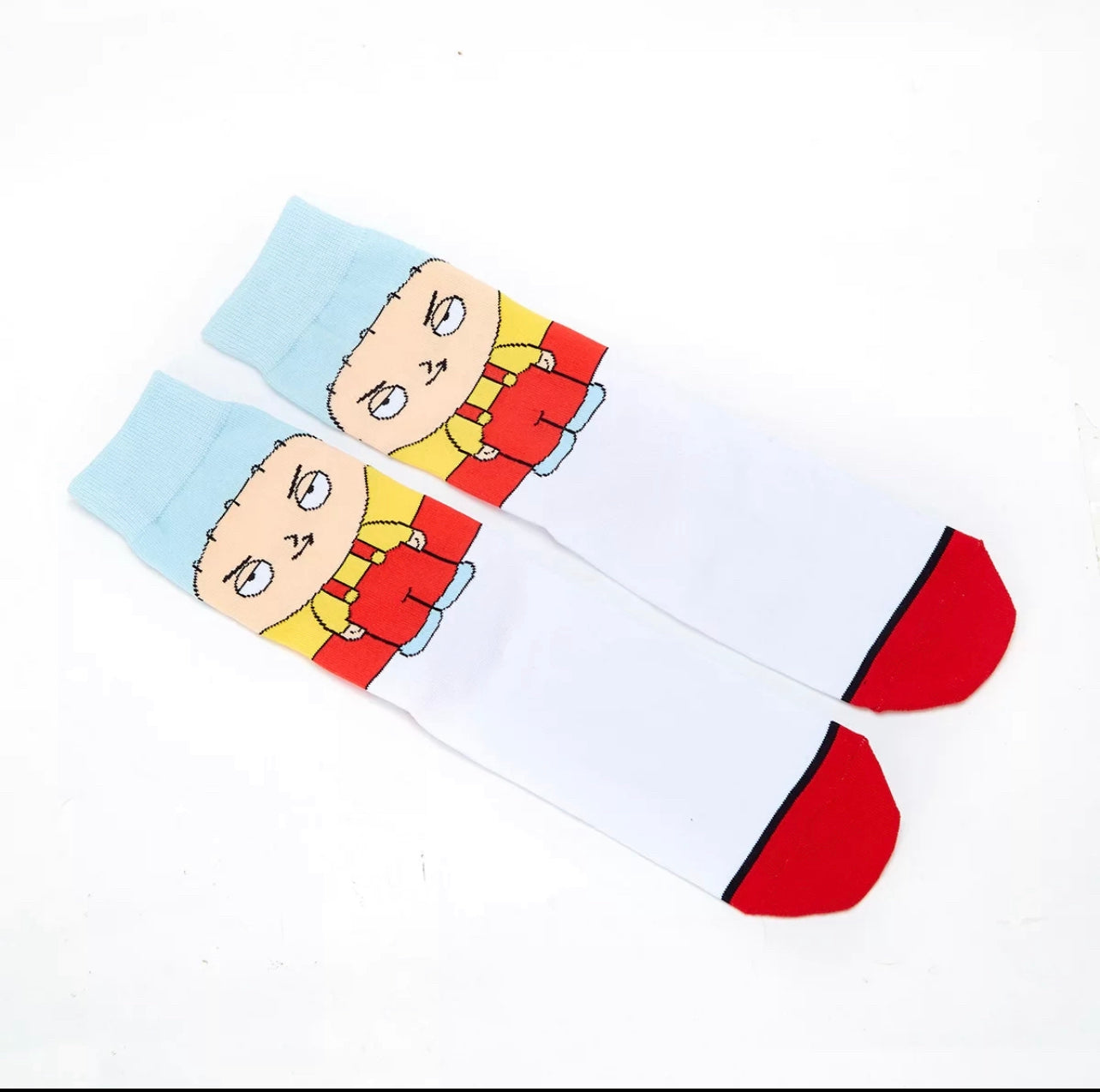 Cartoon Socks, Stew Family Guy, Womens & Mens Fun Novelty Crew Character 360 Degree Artwork Designed Socks