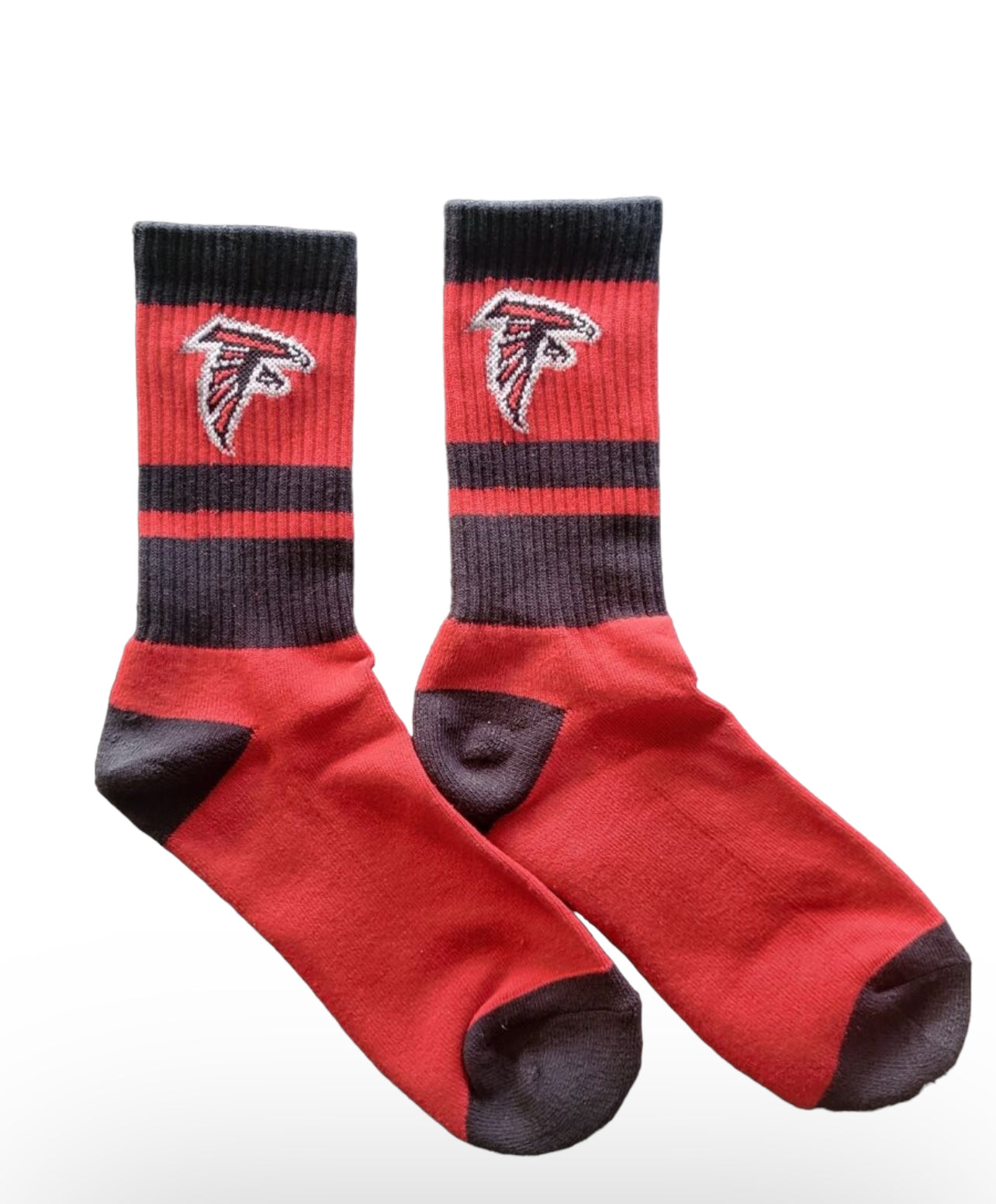 Atlanta Pro Football Socks Adult Team Logo and Colors Large Crew Sport Socks Footwear for Men and Women Game Day Apparel