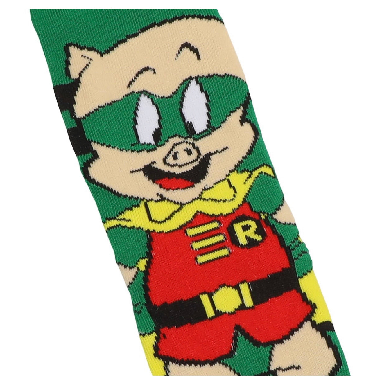 Porky Pig Robin Cartoon Socks, Fun Novelty Unisex 360 Degree Artwork Character Designed Crew Socks