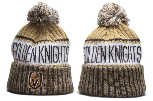 Las Vegas Golden Knights Men's Cuffed Knit Hat Beanie with Pom Pro Hockey Winter Hat