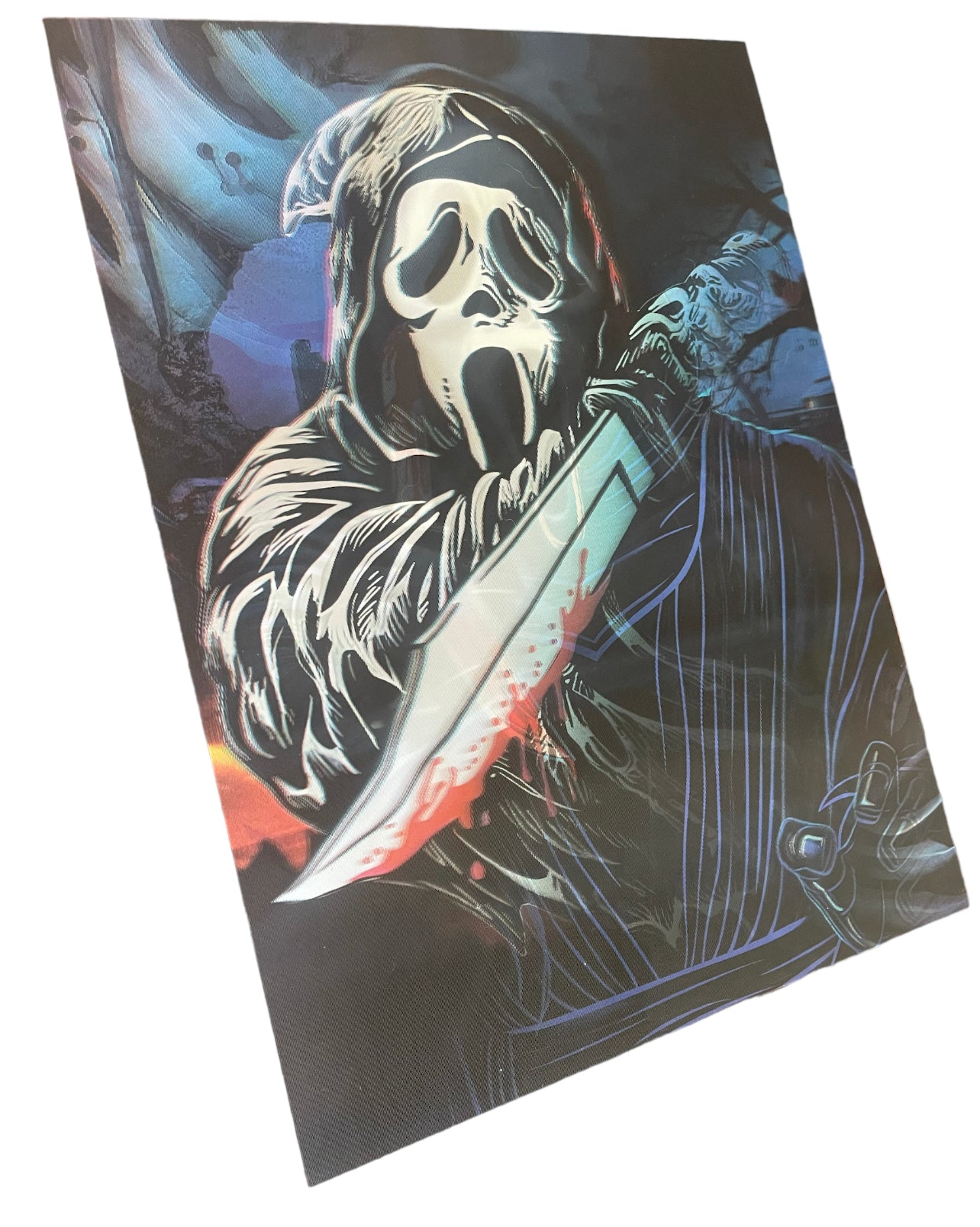 Horror Scream Ghost Face Poster 3D Effect, 3 images in one, 3D Lenticular Effect