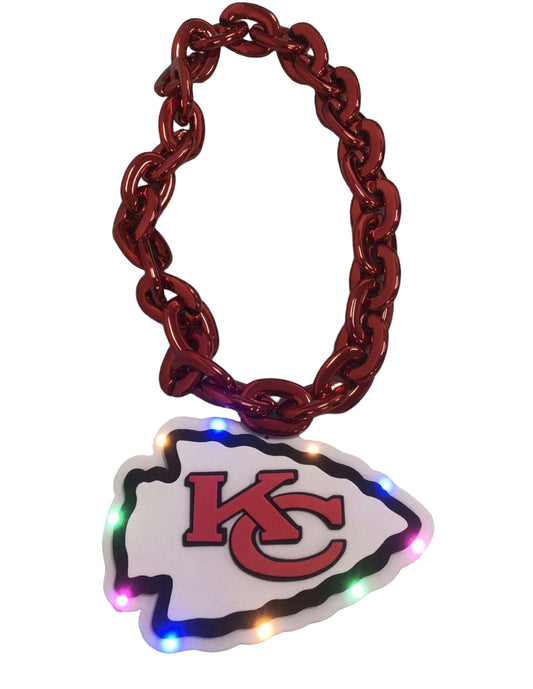 Kansas City Pro Football Team LED Light Up Fan Chain Necklace