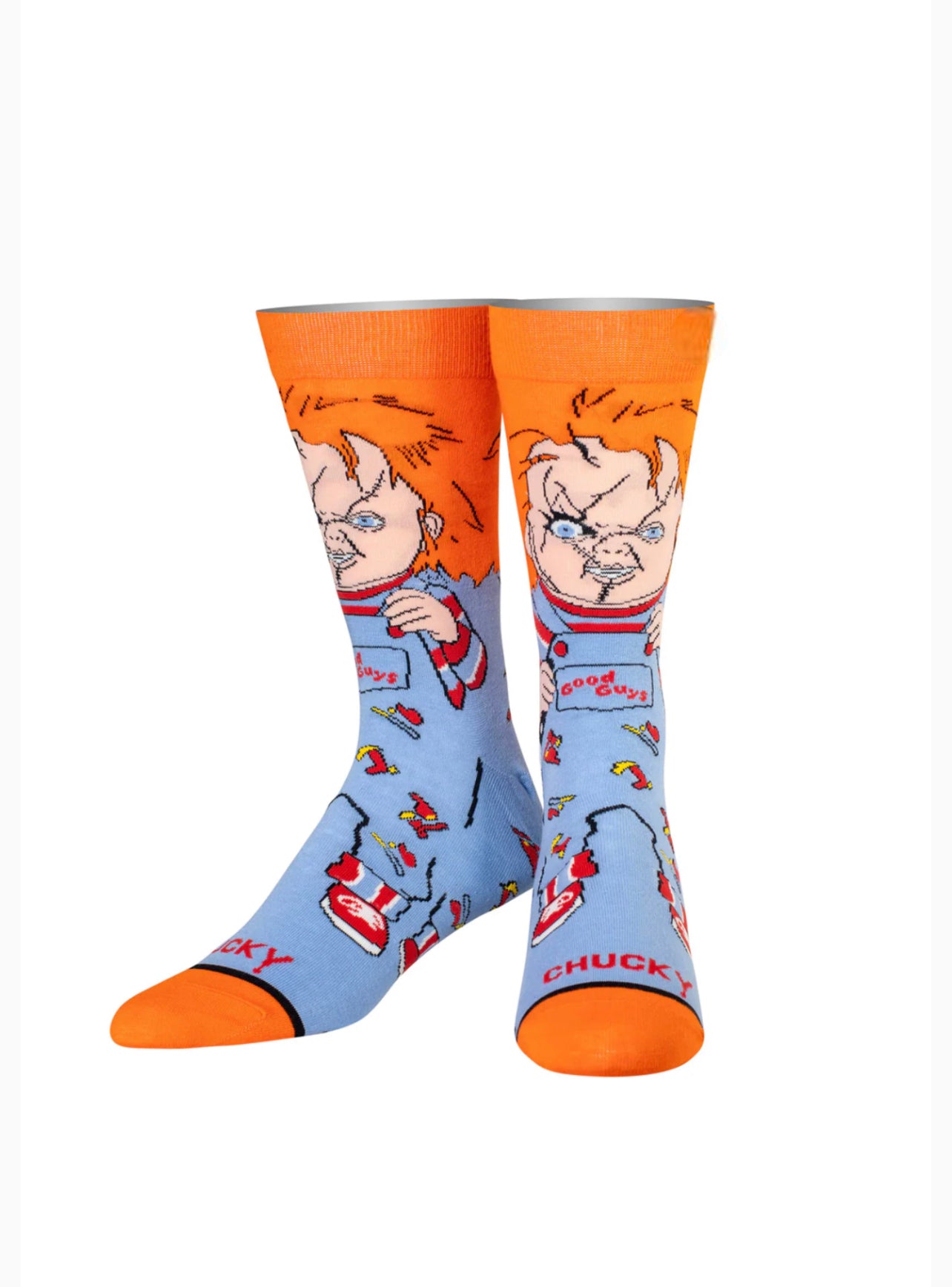 Chucky Child's Play Horror Socks, Fun Novelty Unisex 360 Degree Artwork Character Designed Crew Socks