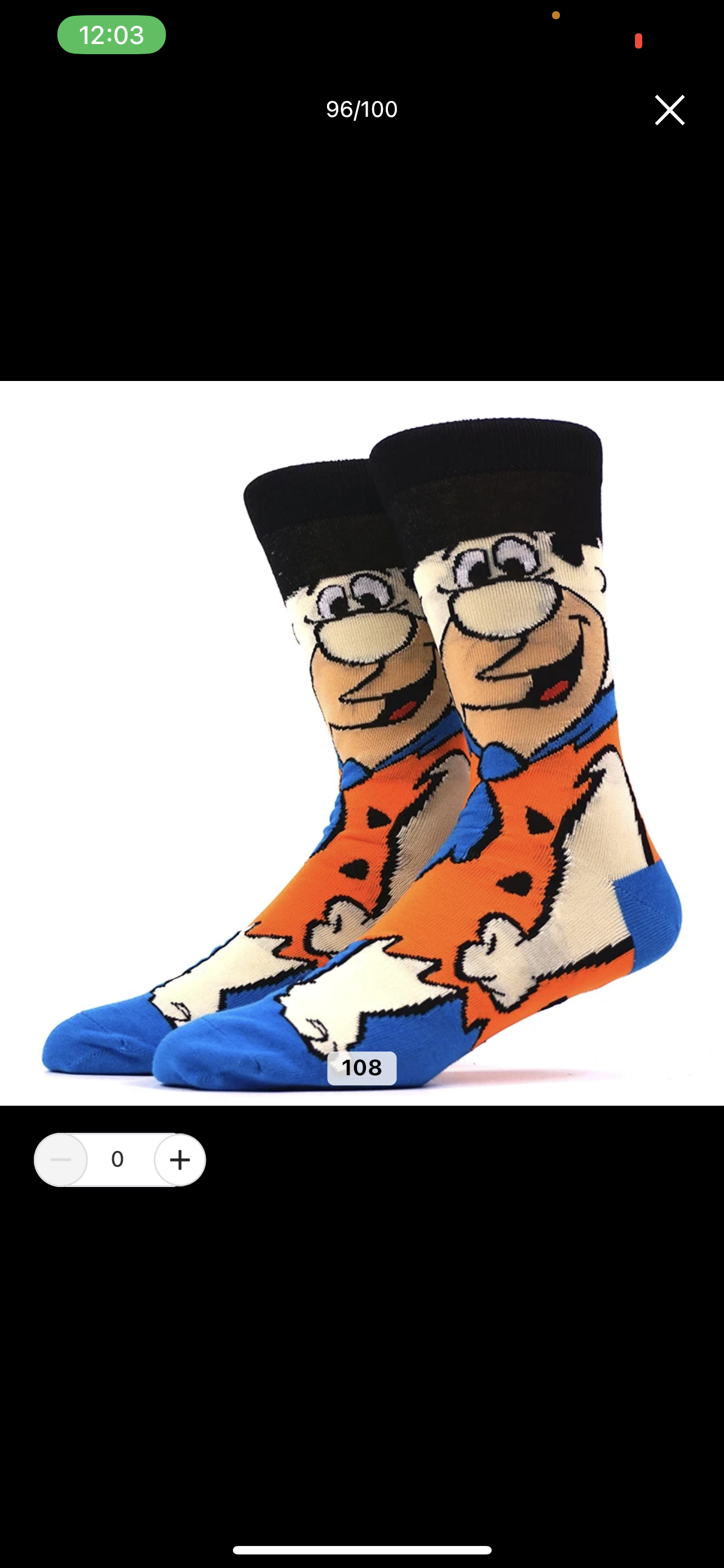 Fred Flintstone Cartoon Socks, Fun Novelty Unisex 360 Degree Artwork Character Designed Crew Socks