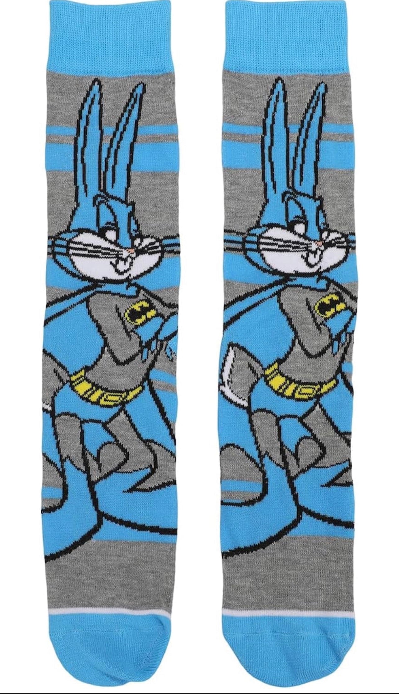 Bugs Bunny Batman Socks, Fun Novelty Unisex 360 Degree Artwork Character Designed Crew Socks