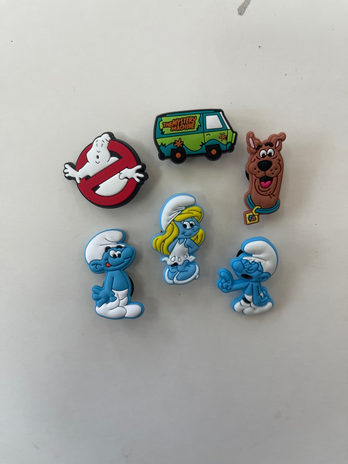 Smurfs, Scooby Doo Cartoon Croc Charms Shoe Charms Decoration 6pcs Set