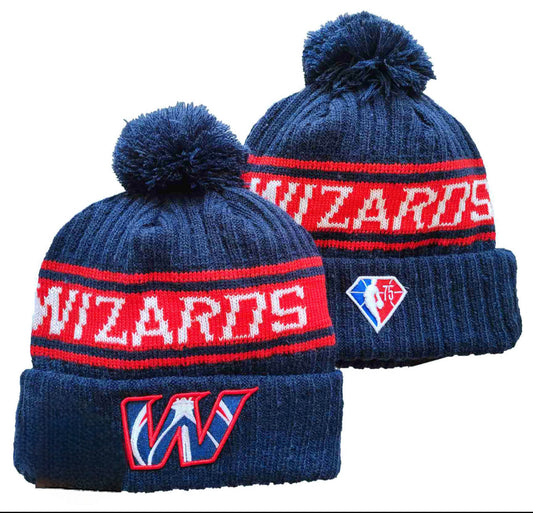 Washington Men's Cuffed Knit Hat with Pom Pro Basketball Beanie Blue/Red