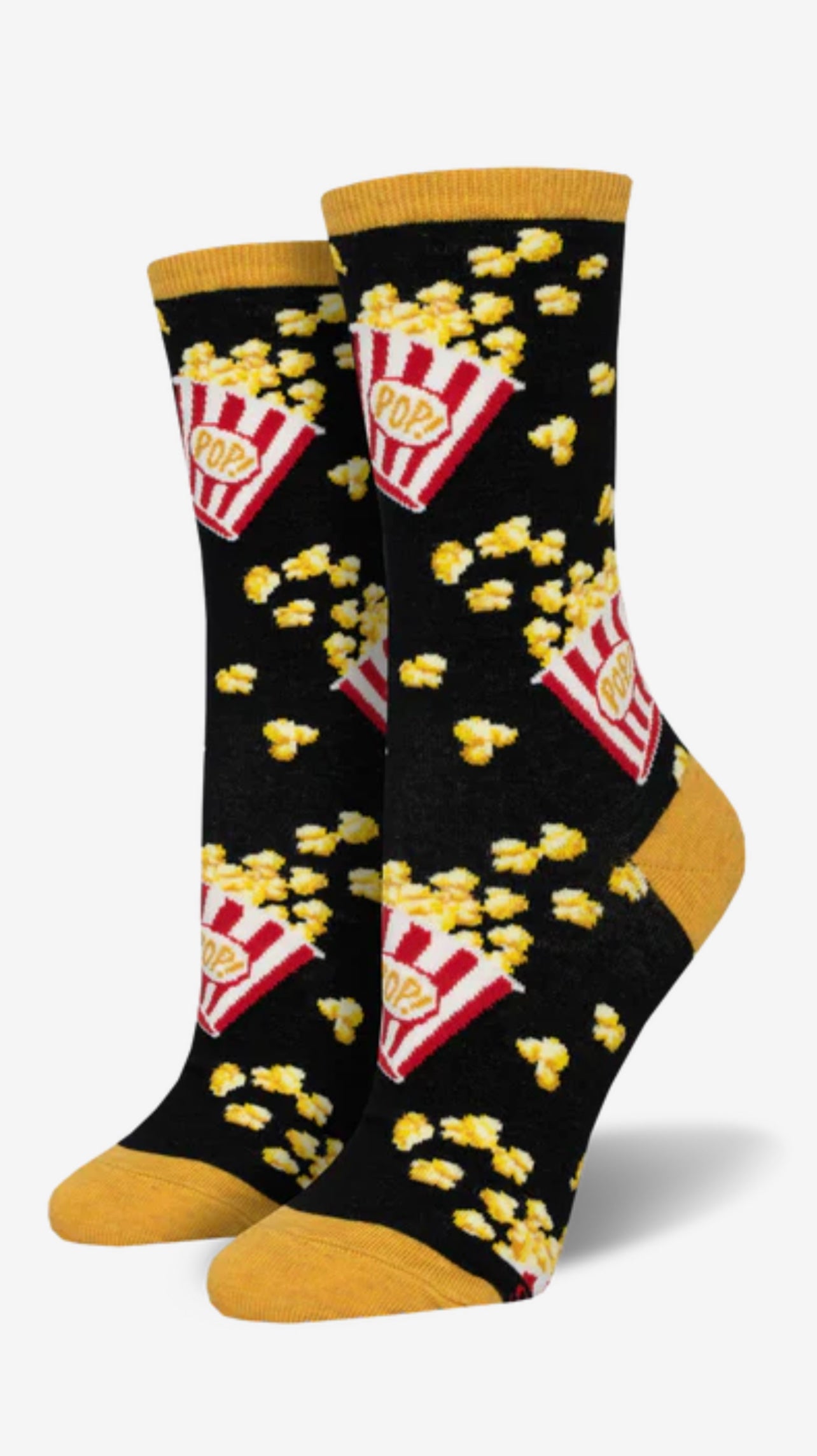 Popcorn Movie Cartoon Socks, Fun Novelty Unisex 360 Degree Artwork Character Designed Crew Socks