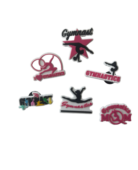 Gymnastics Cartoon Croc Charms Shoe Charms Decoration 6pcs Set