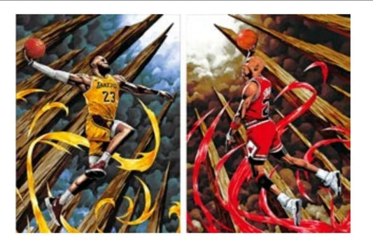 Jordan LeBron Poster 3D Effect, 2 images in one, 3D Lenticular Effect