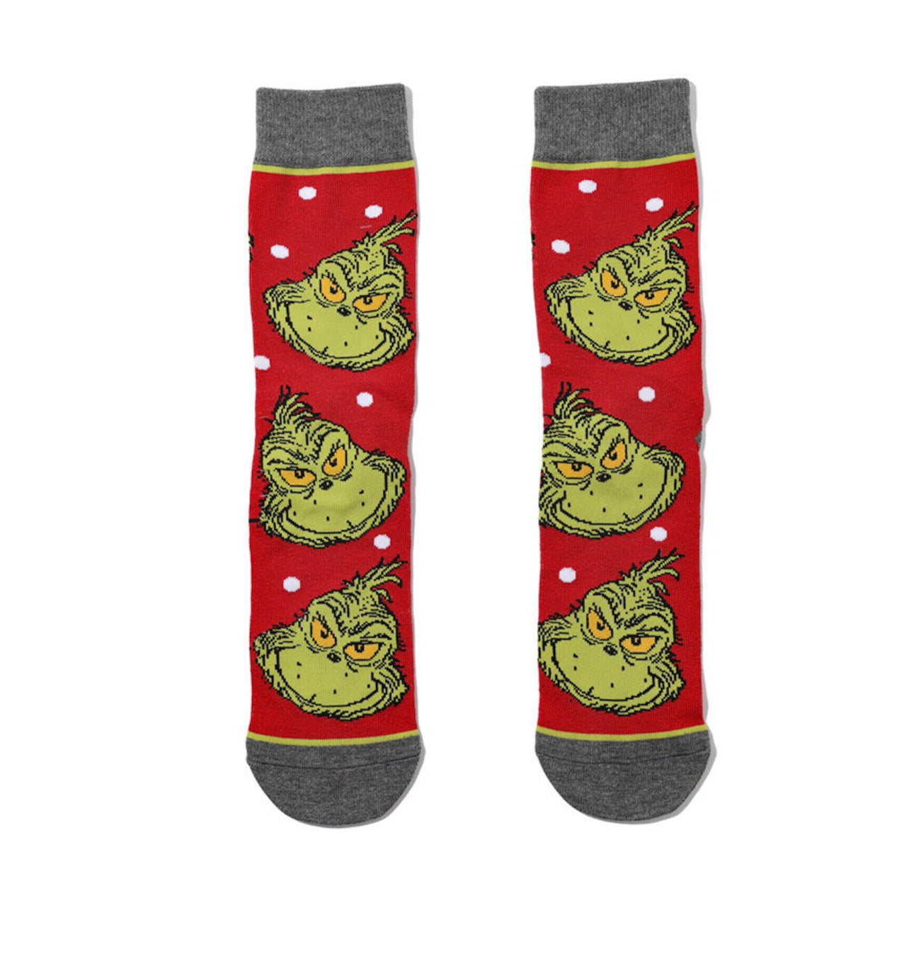 The Grinch Christmas Socks, Fun Novelty Unisex 360 Degree Artwork Character Designed Crew Socks