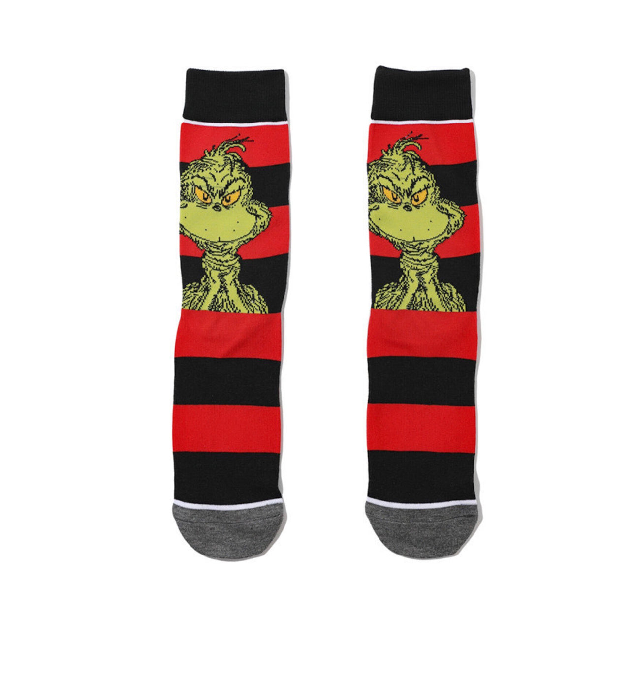 The Grinch Christmas Socks, Fun Novelty Unisex 360 Degree Artwork Character Designed Crew Socks