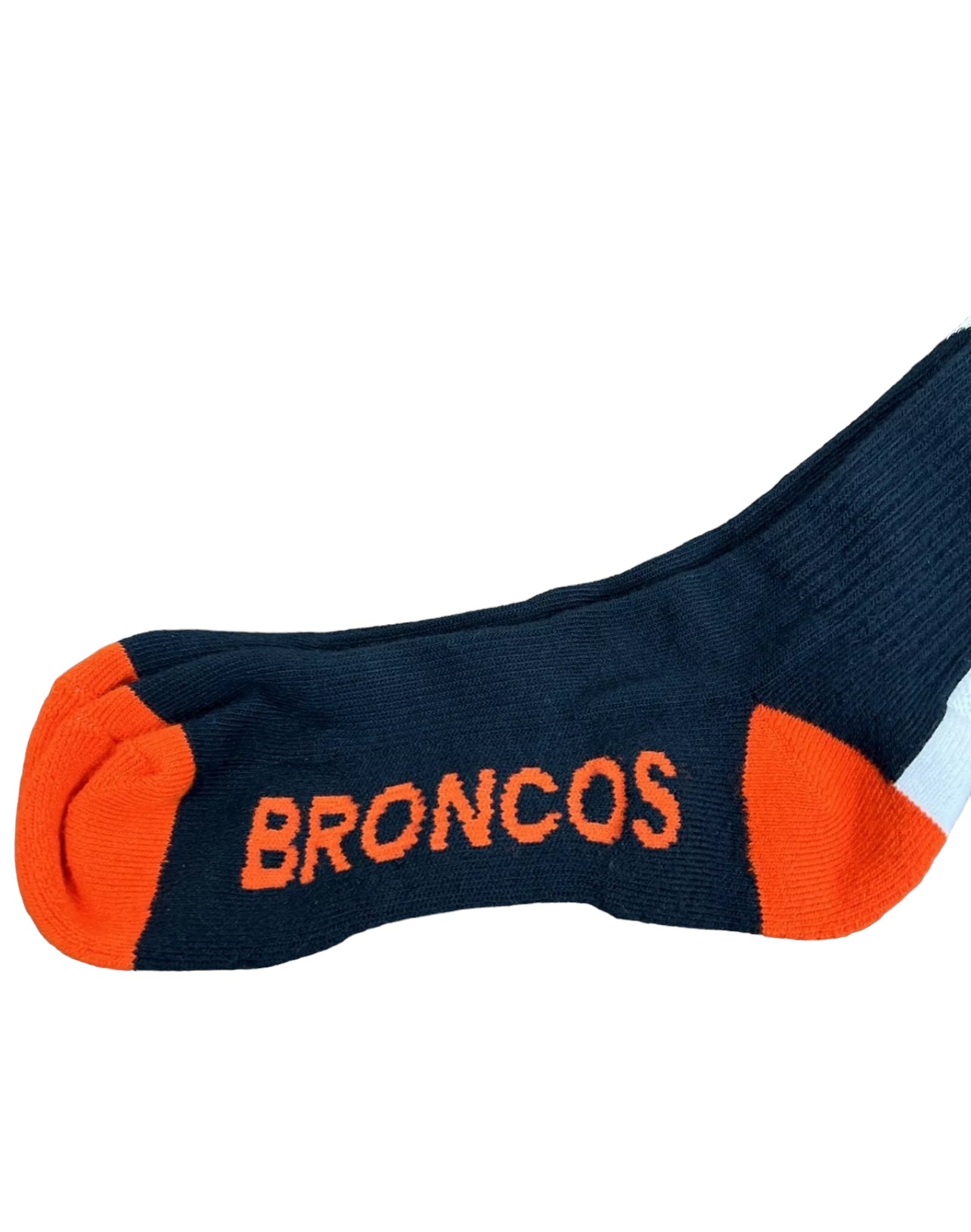 Denver Pro Football Socks Adult Team Logo and Colors Large Crew Sport Socks Footwear for Men and Women Game Day Apparel