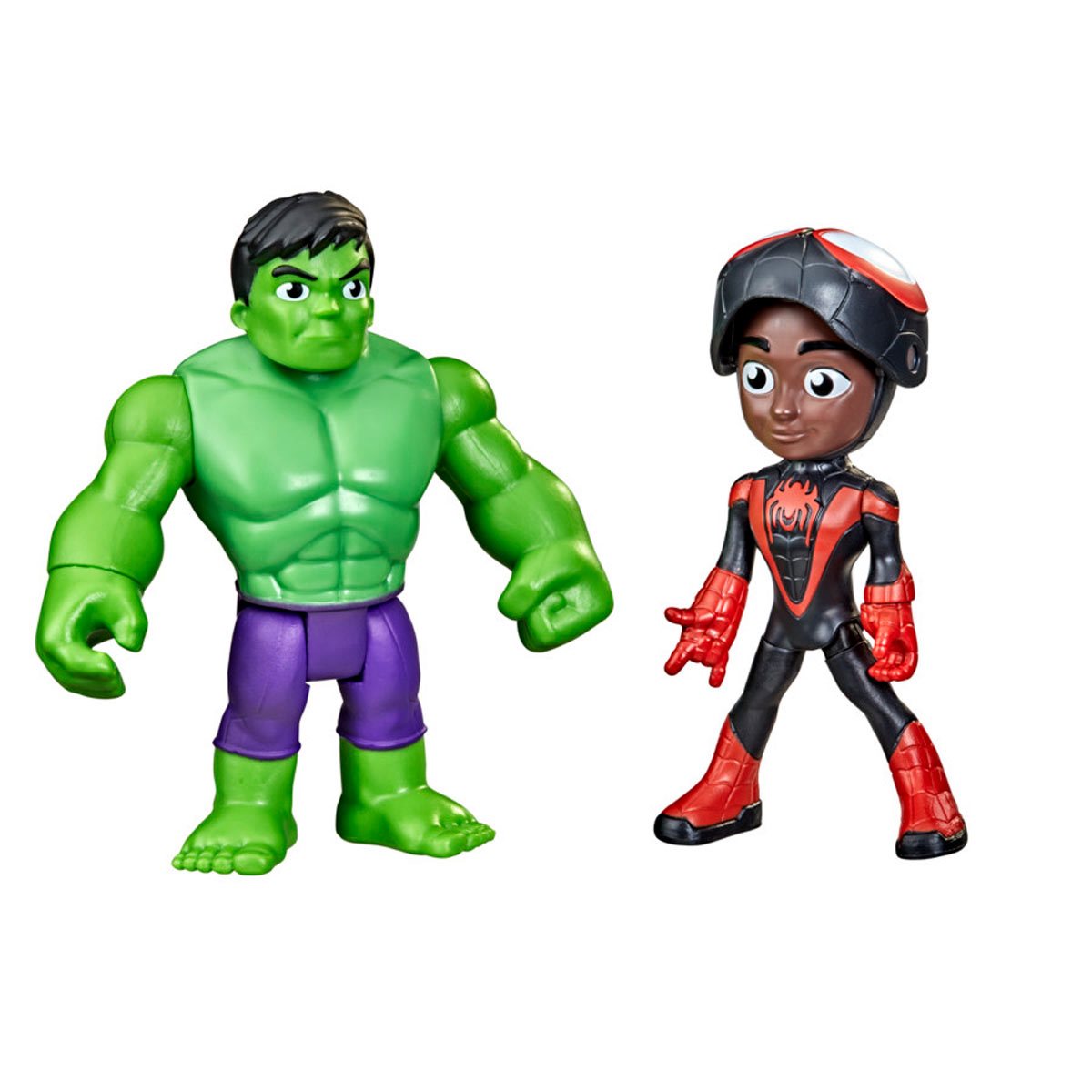 Spider-Man Spidey and His Amazing Friends Miles Morales and Hulk Hero Reveal Figure 2-Pack