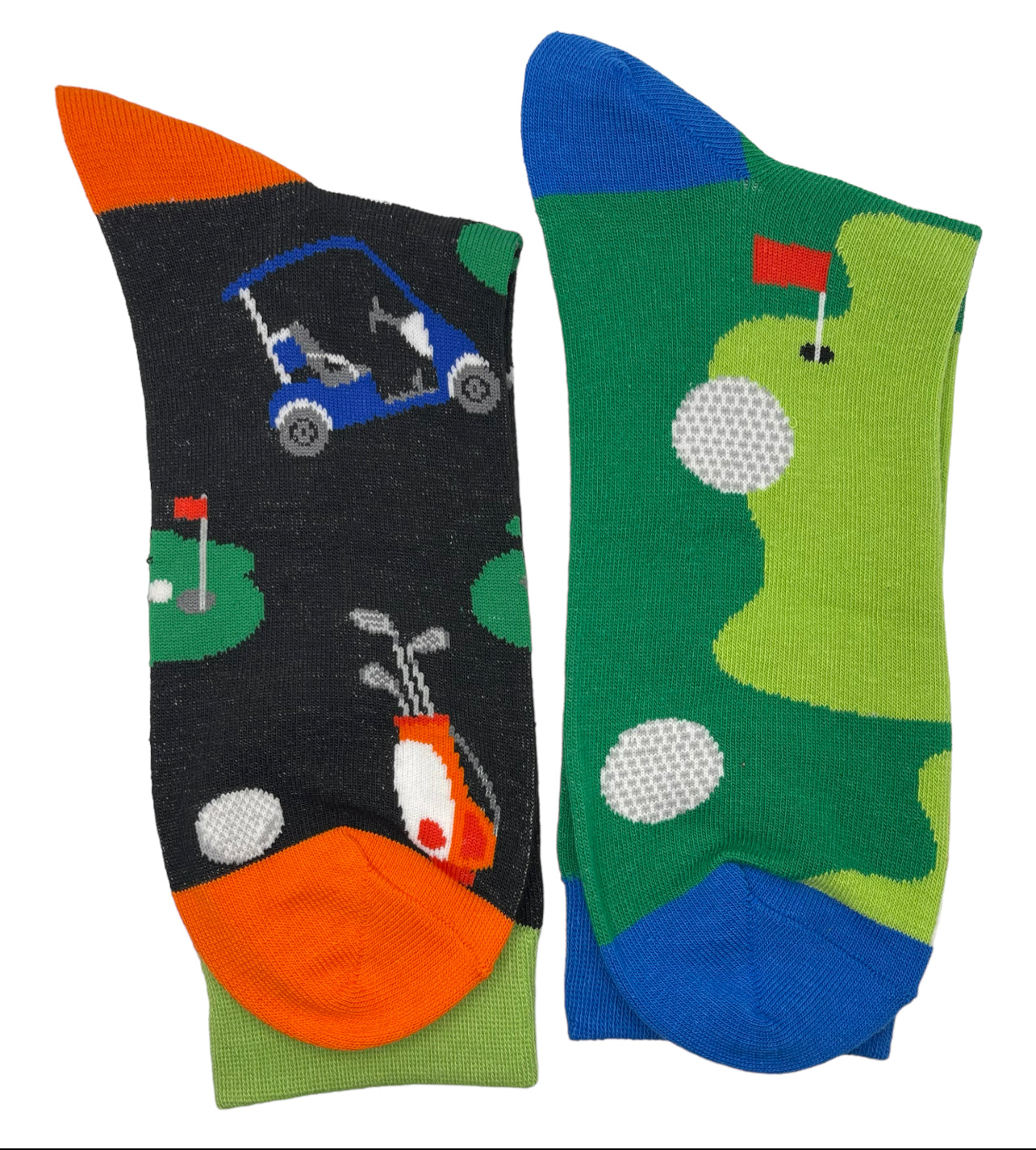 Golf Socks, Fun Novelty Unisex 360 Degree Artwork Character Designed Crew Socks