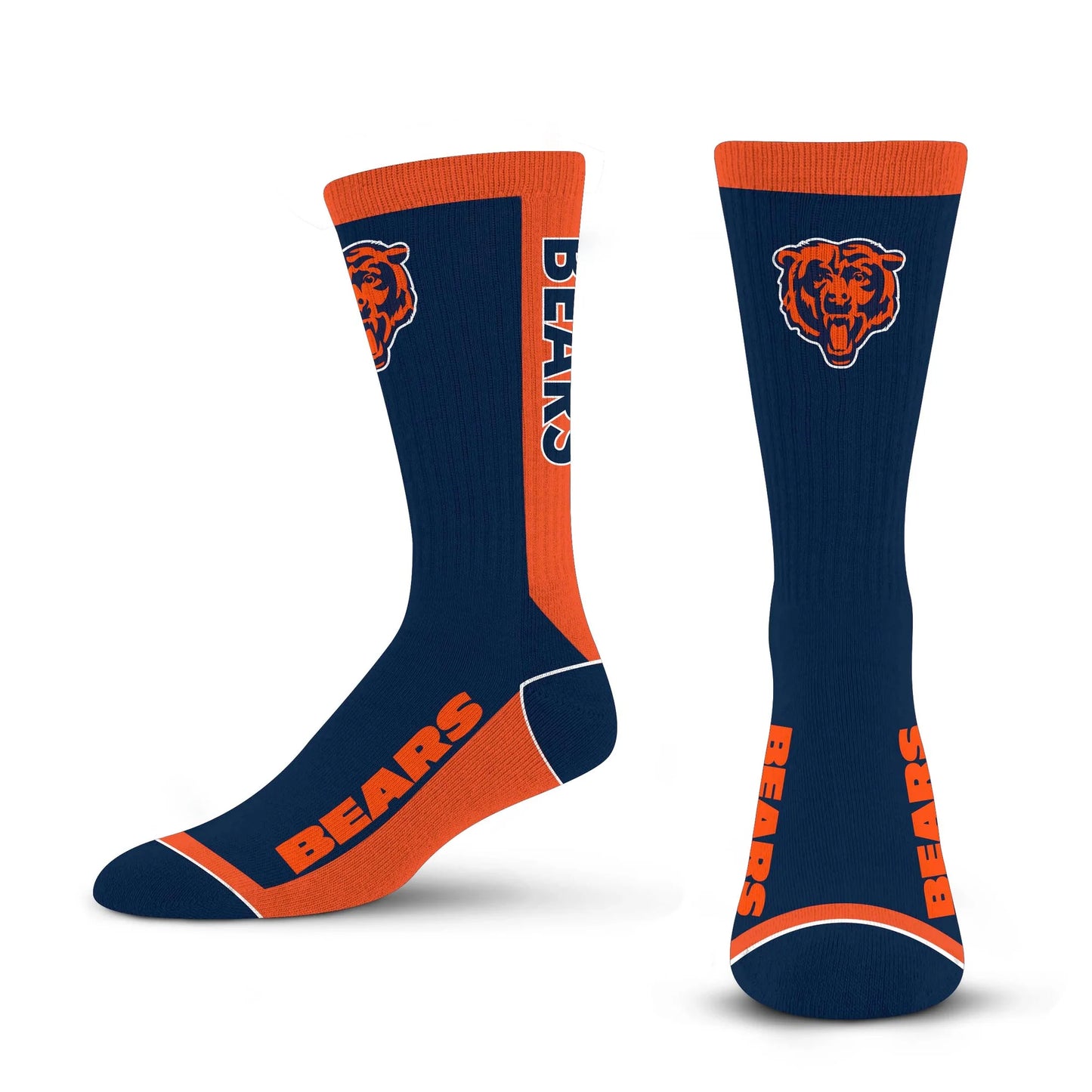 Chicago Pro Football Socks Adult Team Logo and Colors Large Crew Sport Socks Footwear for Men and Women Game Day Apparel