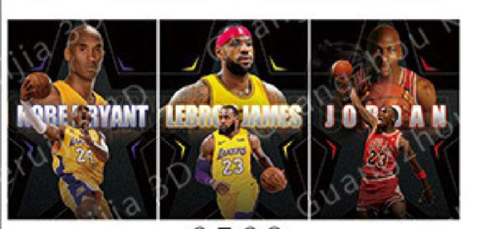 Jordan/Kobe/LeBron Poster 3D Effect, 3 images in one, 3D Lenticular Effect