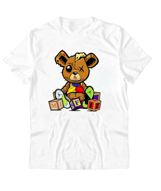 Bear MisFit Custom Graphic Tshirt Vintage Print Youth Cotton T- shirt