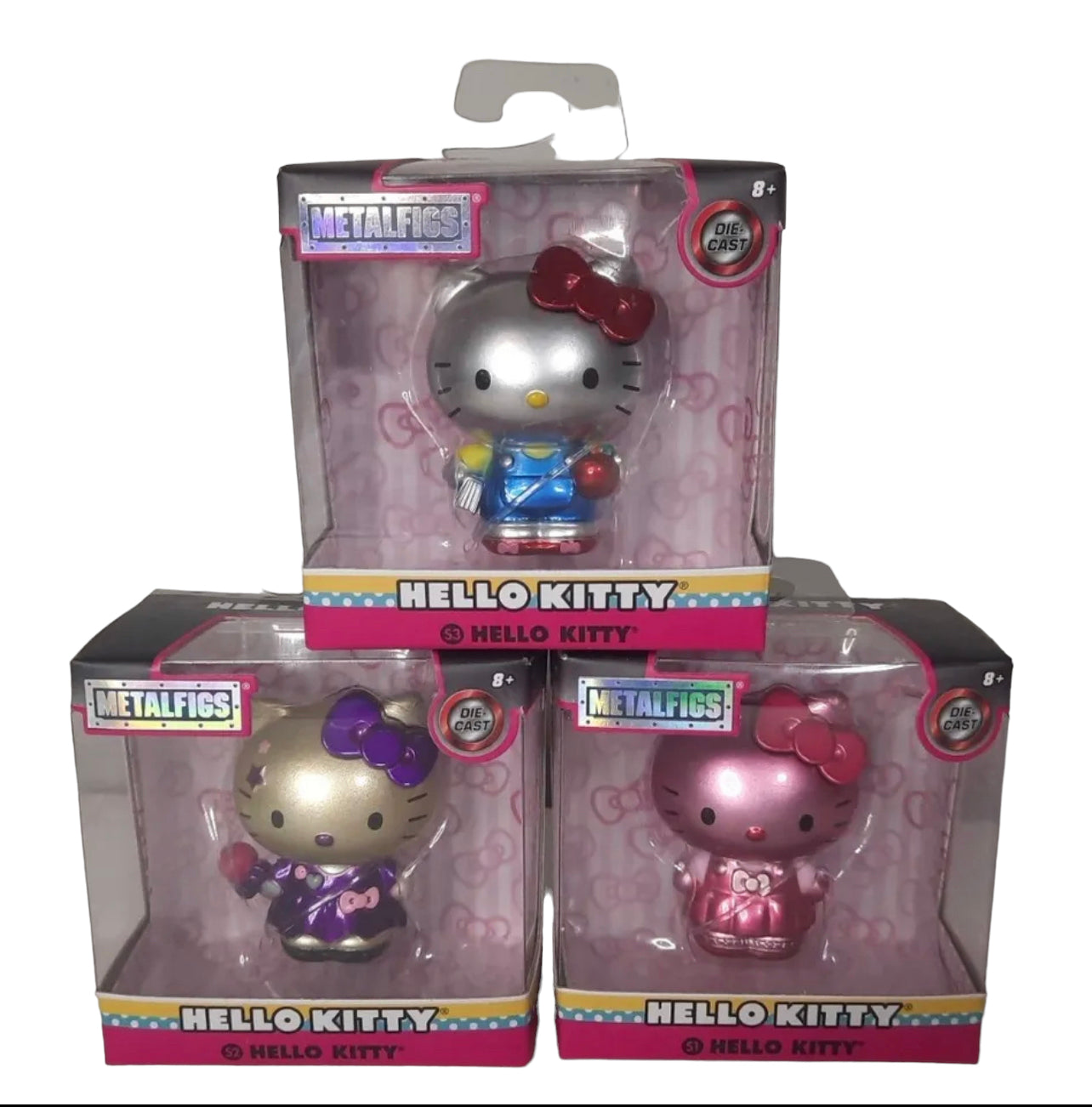 Hello Kitty Mini Original Die Cast Metal Figures - Nano Metalfigs Set of 3 Bundle