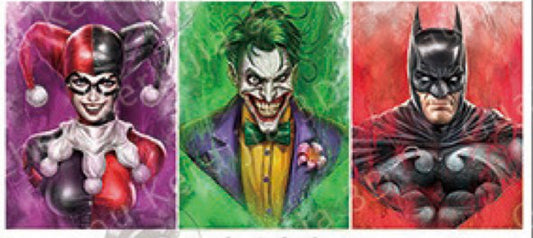 Batman, Joker, Harley Poster 3D Effect, 3 images in one, 3D Lenticular Effect