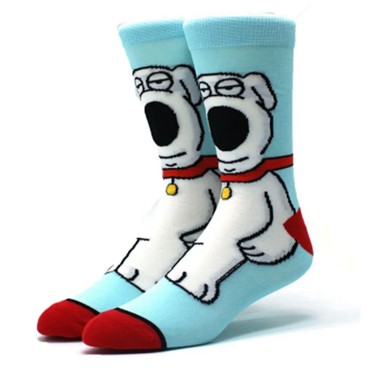 Family Guy Brian Griffin Cartoon Socks, Fun Novelty Unisex 360 Degree Artwork Character Designed Crew Socks