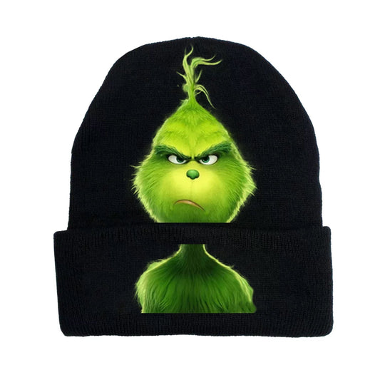 Grinch Winter Knit Hat Christmas Knitted Hat Printing Character Hat The Grinch that Stole Christmas