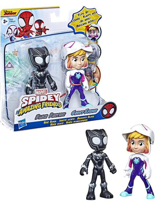 Spider-Man Hero Reveal Black Panther & Ghost Spider Figures 2-Pack