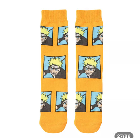 Cartoon Socks, Naruto Anime Fun Novelty Mens Crew Character Socks