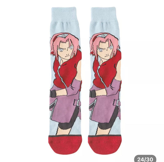 Nartuo Anime Cartoon Socks, Fun Novelty Unisex 360 Degree Artwork Character Designed Crew Socks