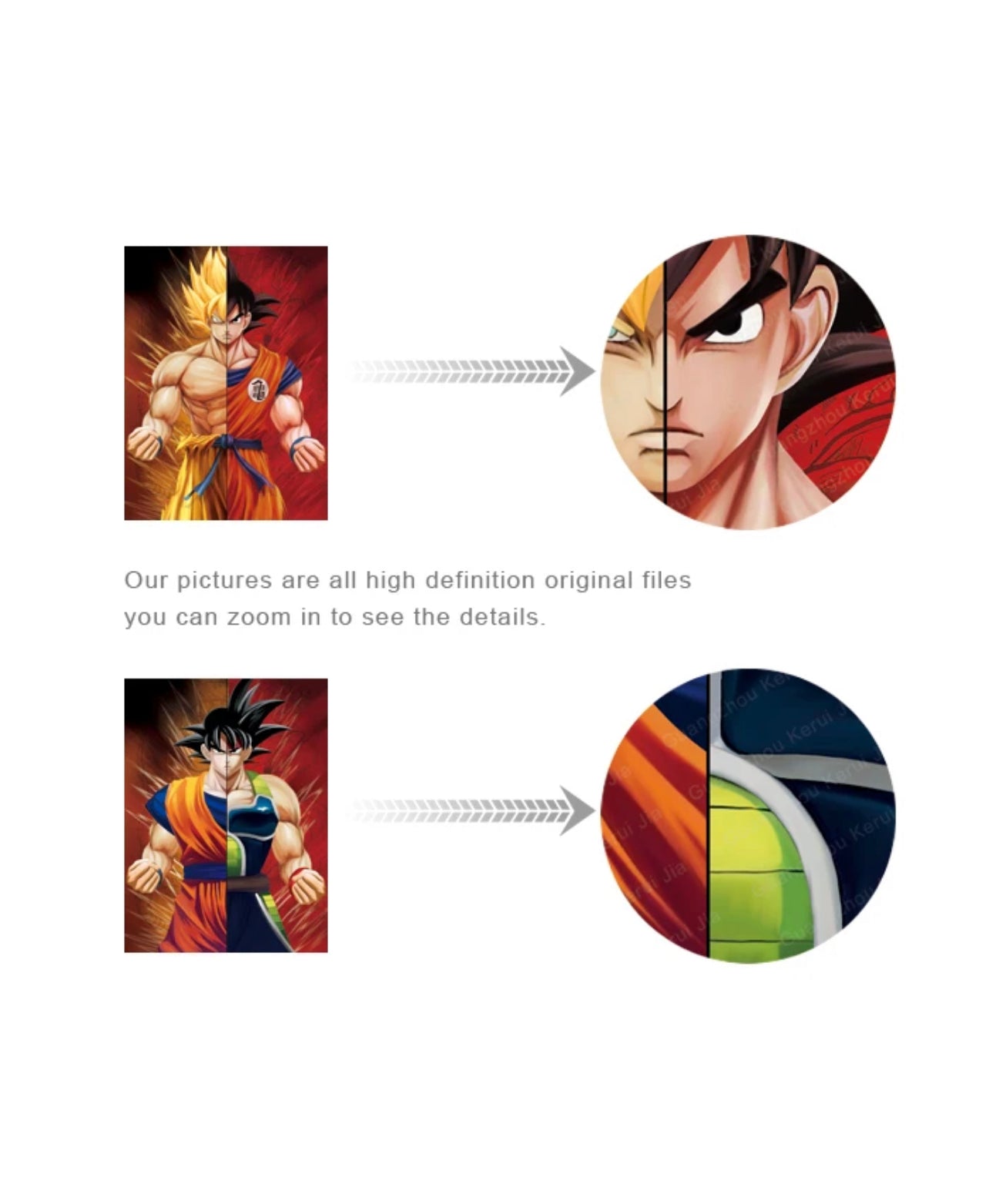 Goku Dragon Ball Z  Poster 3D Effect, 2 images in one, 3D Lenticular Effect