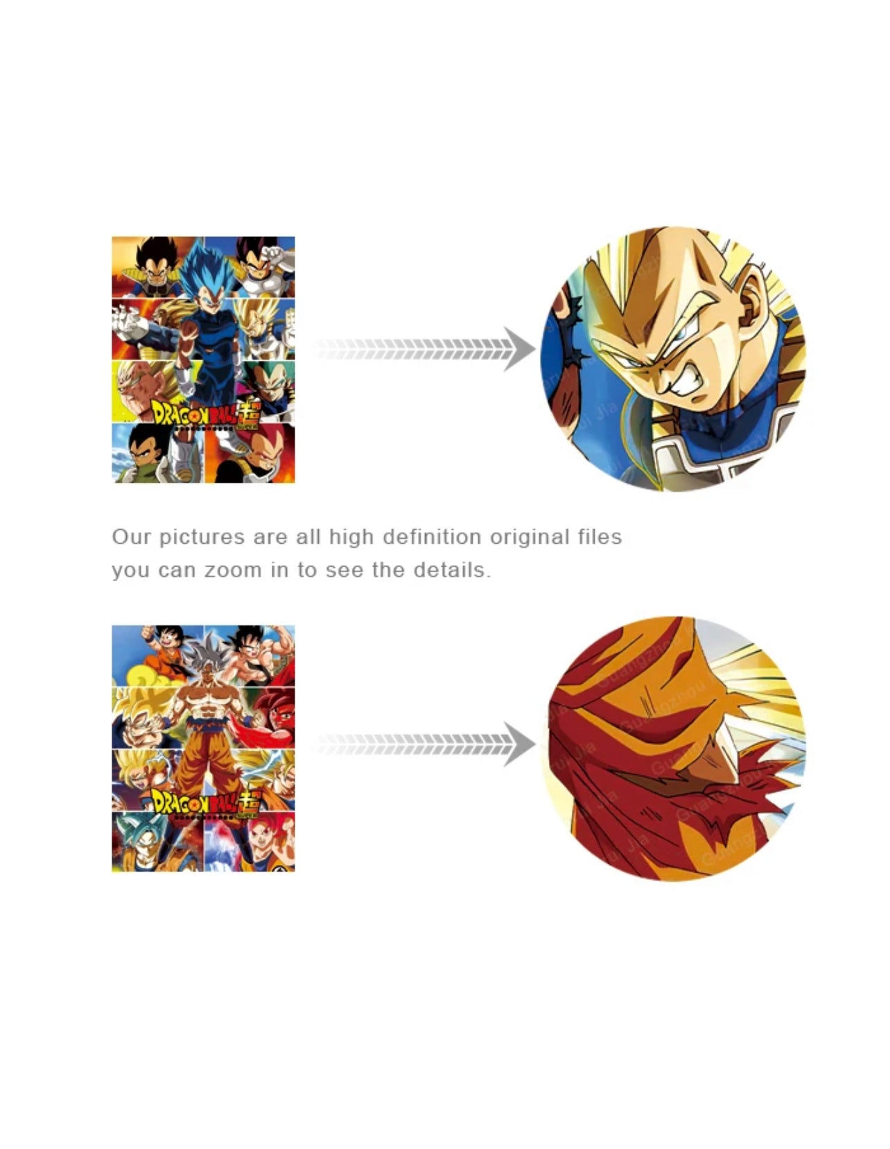 Dragon Ball Z Poster 3D Effect, 2 images in one, 3D Lenticular Effect