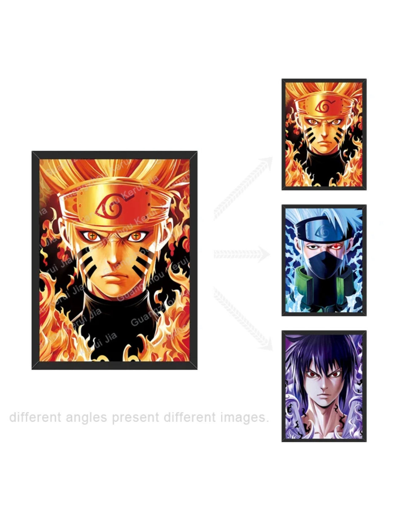 Naruto Poster 3D Effect, 3 images in one, 3D Lenticular Effect