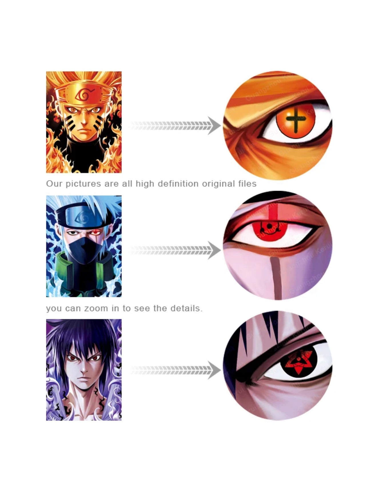 Naruto Poster 3D Effect, 3 images in one, 3D Lenticular Effect