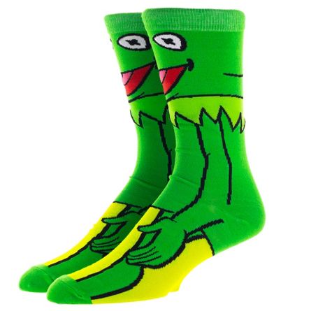 Kermit the Frog Cartoon Socks, Fun Novelty Unisex 360 Degree Artwork Character Designed Crew Socks