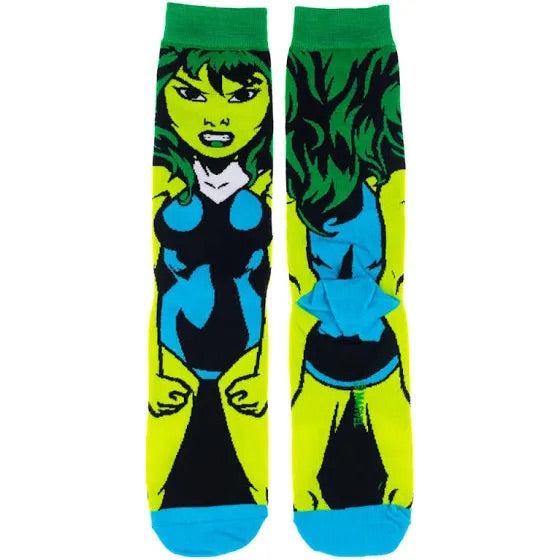 She Hulk Cartoon Socks, Womens & Mens Fun Novelty Crew Character 360 Degree Artwork Designed Socks