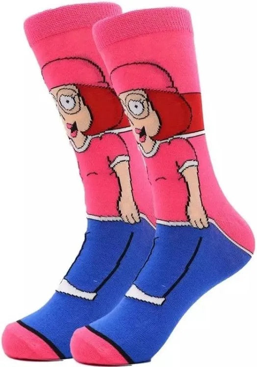 Meg Griffin Cartoon Socks, Fun Novelty Unisex 360 Degree Artwork Character Designed Crew Socks