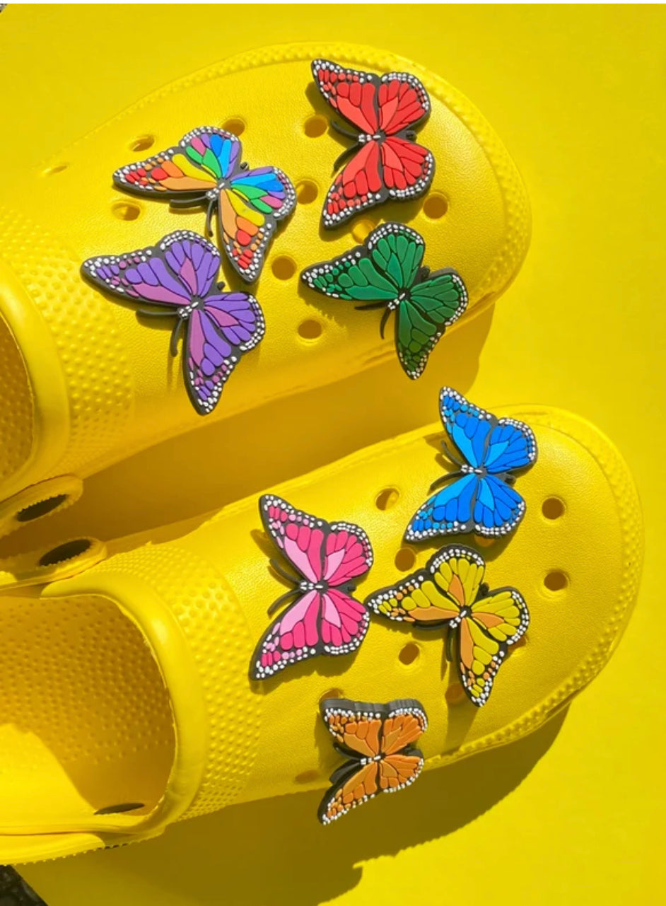 KYHSOM Bling Croc Charms for Girls DIY Shoe Decoration for Women Designer  Jewelry Shoe Charms Butterfly Flower Charms Decoration Holiday Shoe