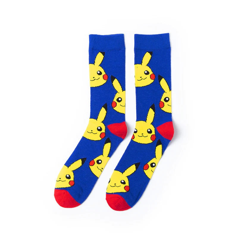 Pikachu Cartoon Socks, Fun Novelty Unisex 360 Degree Artwork Character Designed Crew Socks