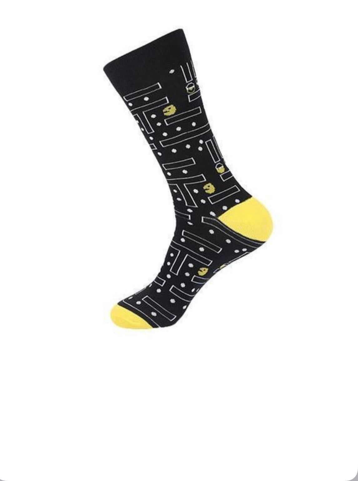 Pac-man Cartoon Socks, Fun Novelty Unisex 360 Degree Artwork Character Designed Crew Socks