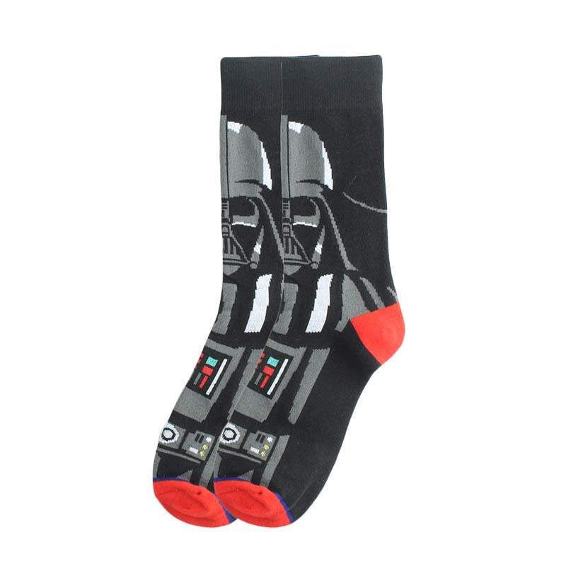 Darth Vader Cartoon Socks, Fun Novelty Mens/Womens Crew Character Socks