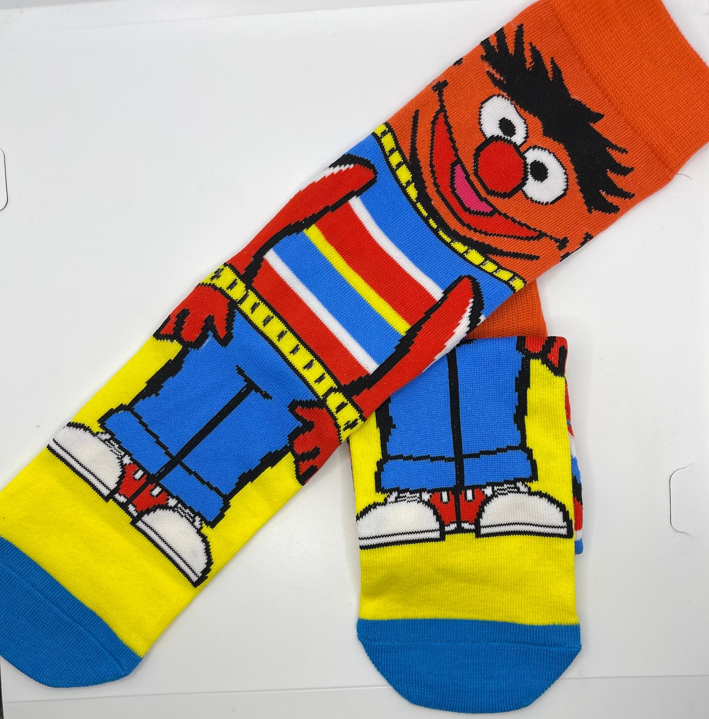 Ernie Sesame Street Cartoon Socks Fun Novelty Crew Character 360 Degree Artwork Designed Socks