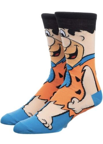 Fred Flintstone Cartoon Socks, Fun Novelty Unisex 360 Degree Artwork Character Designed Crew Socks