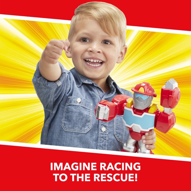 Transformers Rescue Bots Academy Mega Mighties Heatwave the Fire-Bot 10-Inch Robot Action Figure