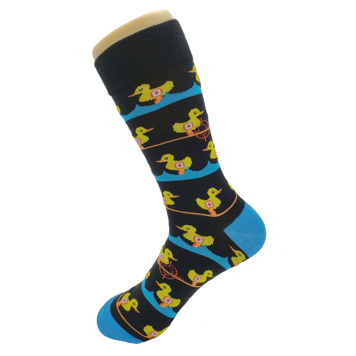 Duck Target Cartoon Socks, Fun Novelty Unisex 360 Degree Artwork Character Designed Crew Socks