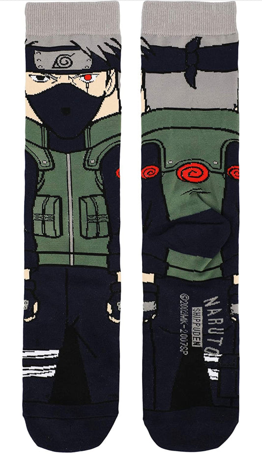 Kakashi Hatake Nartuo Anime Cartoon Socks, Fun Novelty Unisex 360 Degree Artwork Character Designed Crew Socks