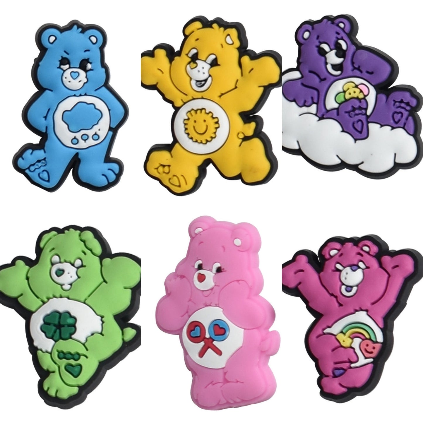 Care Bear Cartoon Croc Charms Shoe Charms Decorations 6pcs Set