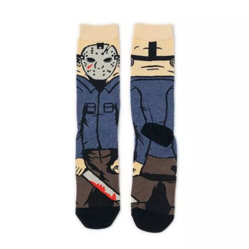 Friday the 13th Jason Vorhees Horror Socks, Fun Novelty Unisex 360 Degree Artwork Character Designed Crew Socks